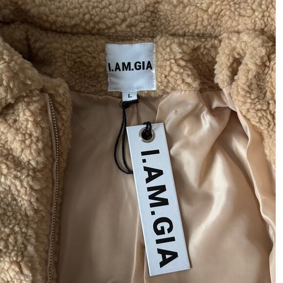 New I.AM.GIA Pixie Teddy Coat in Caramel Women's Size L - Picture 5 of 10